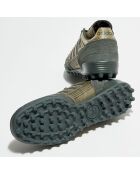 Sneakers en Velours de Cuir & Textile Kontuur kaki